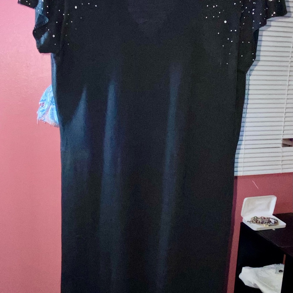 London Times Black silver stud Embellished Sweaters Dress